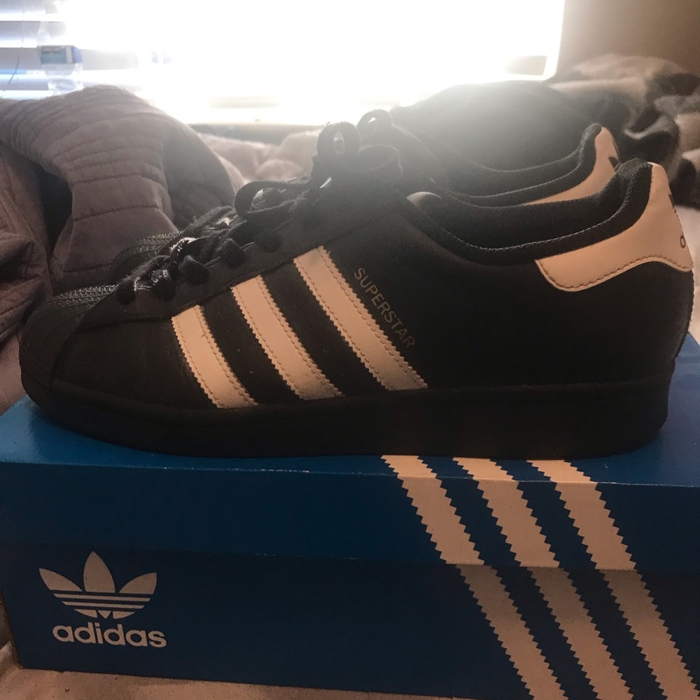 Adidas Black and White Superstar Sneakers